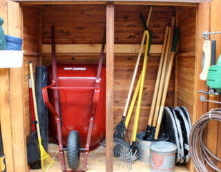 Storage of country and garden equipment